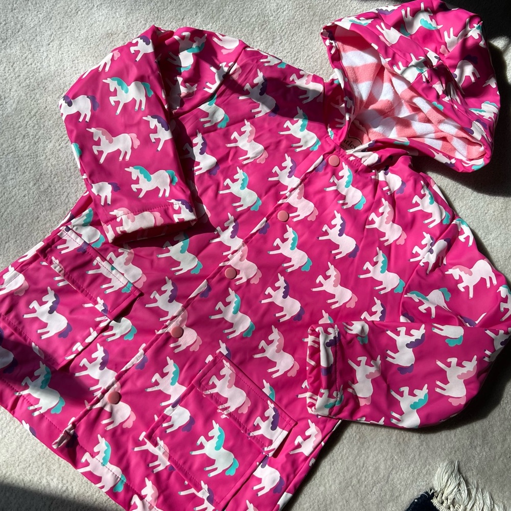 Hatley girls unicorn rain jacket size 7